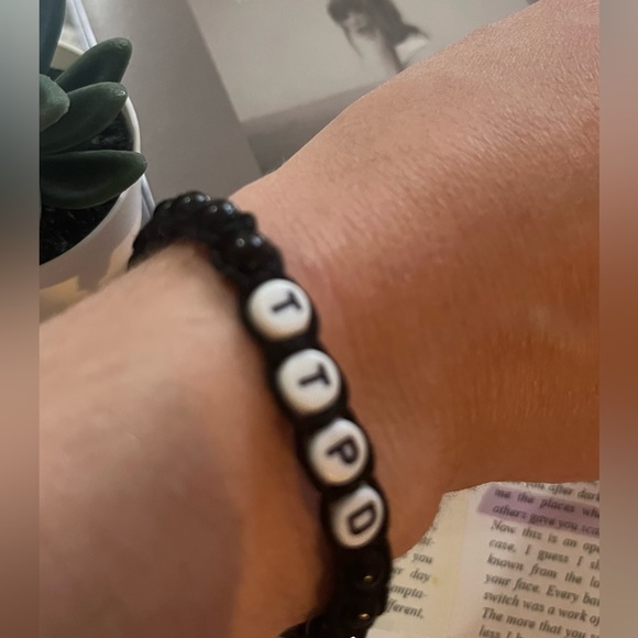 Handmade Taylor Swift The Tortured Poets Department Beaded Bracelet - Adjustable - Picture 3 of 7